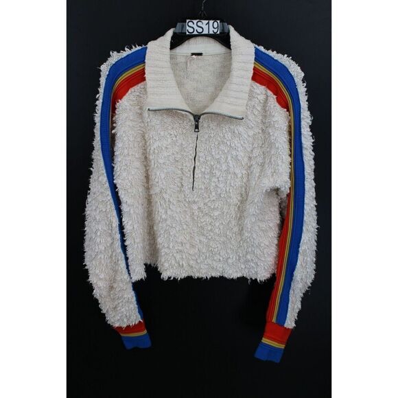 Free People Marshmallow Stripe Sweater In Cream Size: Small - Picture 1 of 6